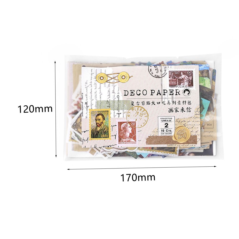 Set 200 Miếng Dán Trang Trí Sổ Tay Phong Cách Retro Diy