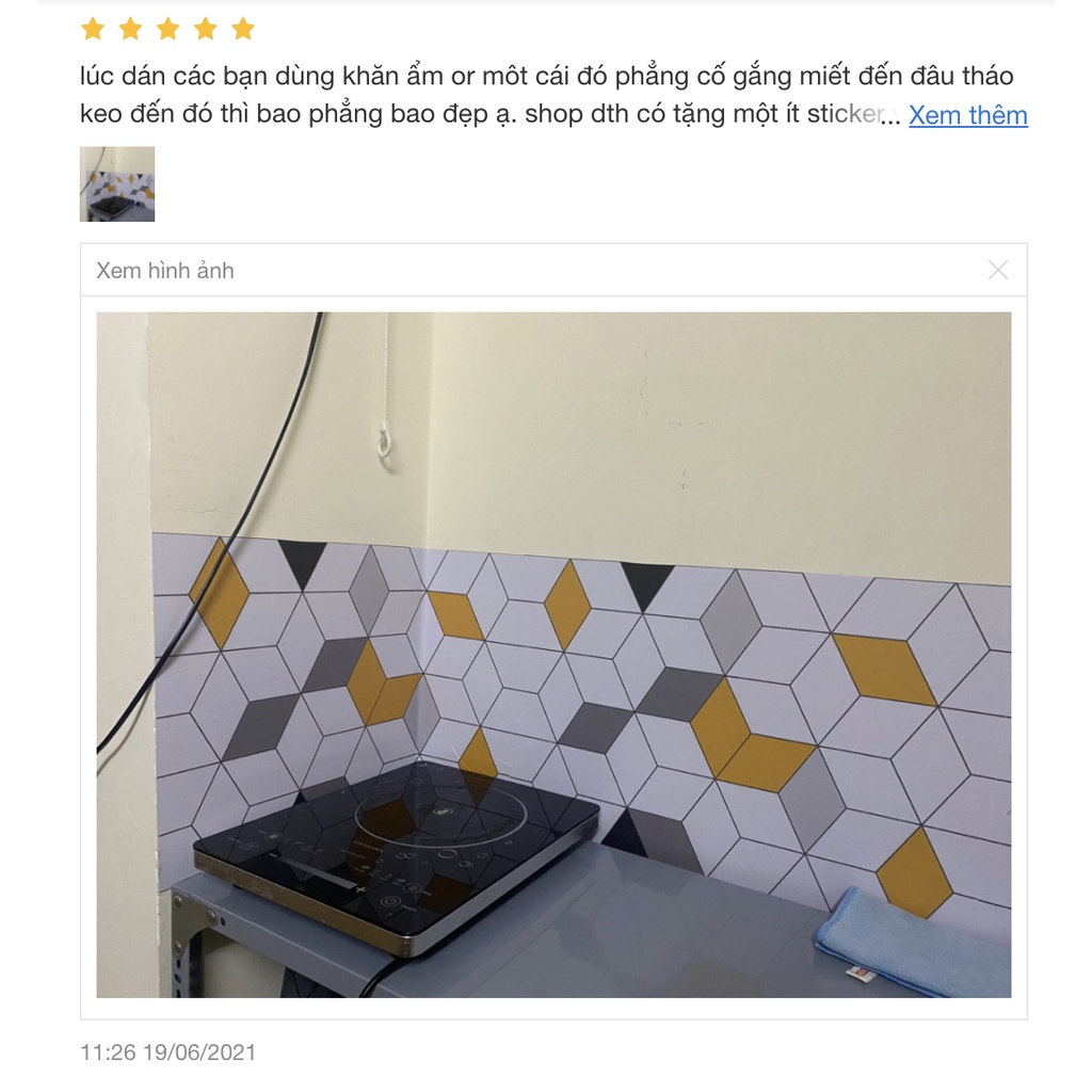 Đề can gạch bông dán bếp tường dán nhà tắm decor chịu nhiệt dễ lau chùi đề can loại 1 - tấm lớn dài 2m Boxline 0202