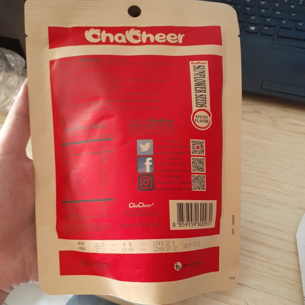 Hạt Hướng Dương Chacheer Nhập Khẩu Vị Ngũ Vị Hương