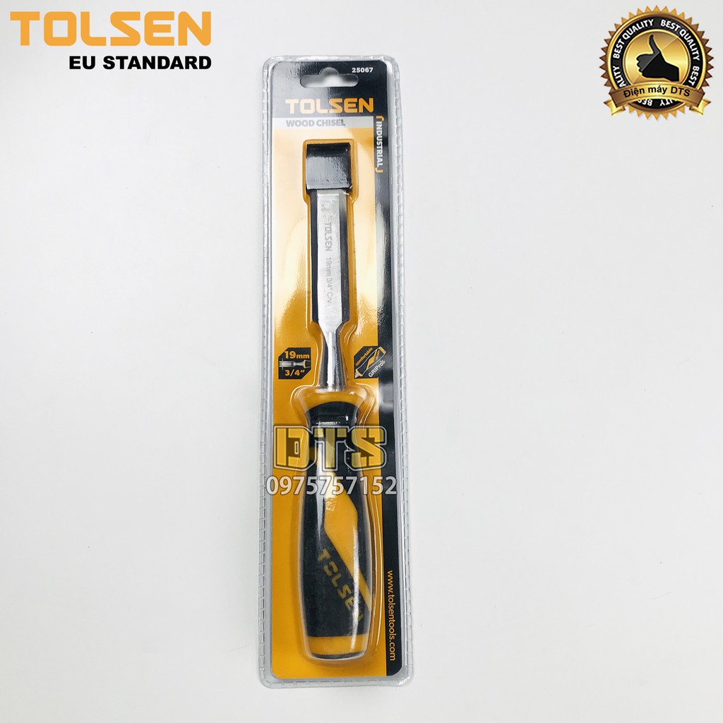 Đục gỗ mũi dẹt cầm tay chuẩn công nghiệp TOLSEN 19mm (3/4 inch) - Tiêu chuẩn xuất khẩu Châu Âu