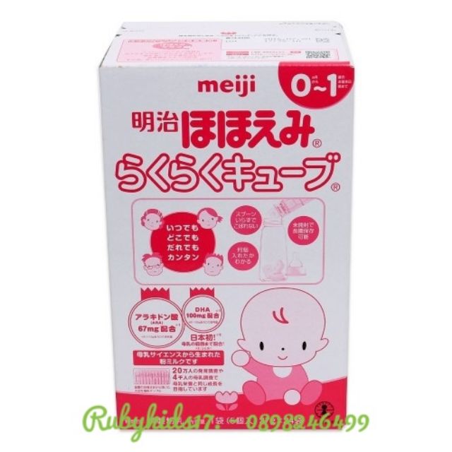 Sữa Meiji Thanh 0 -1 nội địa Nhật 24 thanh 27g date 2023