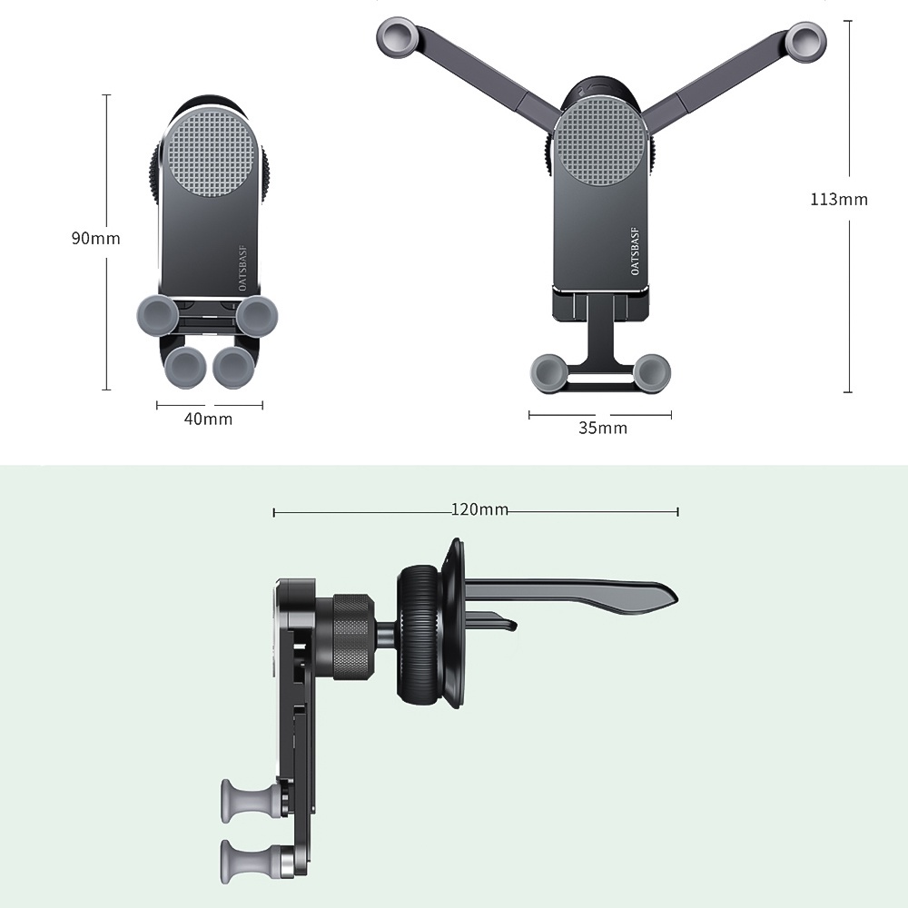 Giá Đỡ Điện Thoại / Máy Tính Bảng Bằng Kim Loại Có Thể Gập Lại Gắn Lỗ Thông Gió Xe Hơi Cho iPhone Samsung Galaxy Z Fold 3 Z Fold 2 Samsung S21 Xiaomi