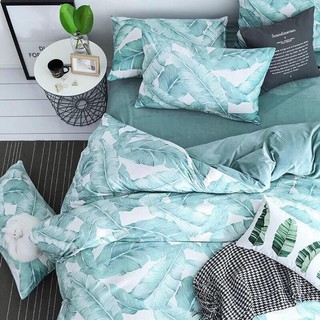 Bộ chăn ga gối Hàn Quốc lá chuối