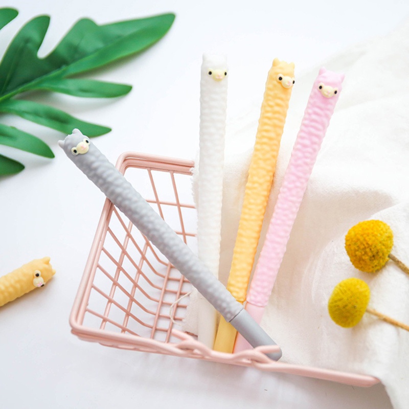 Bút Mực Gel Ngòi 0 5mm Mực Xanh Dương / Đen Hình Lạc Đà Dễ Thương Cho Bé