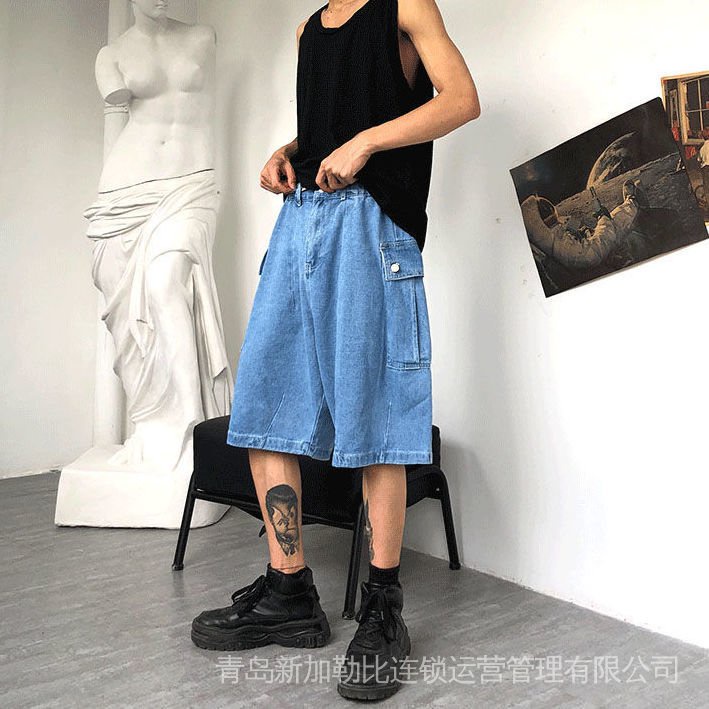Quần Short Jeans Phong Cách Hip Hop Thời Trang Cho Nam