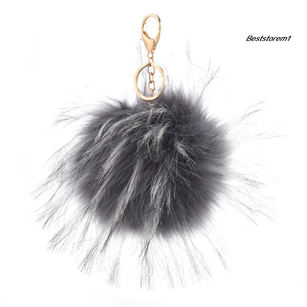 Móc Khóa Cục Bông Lông Xù 13Cm Đáng Yêu