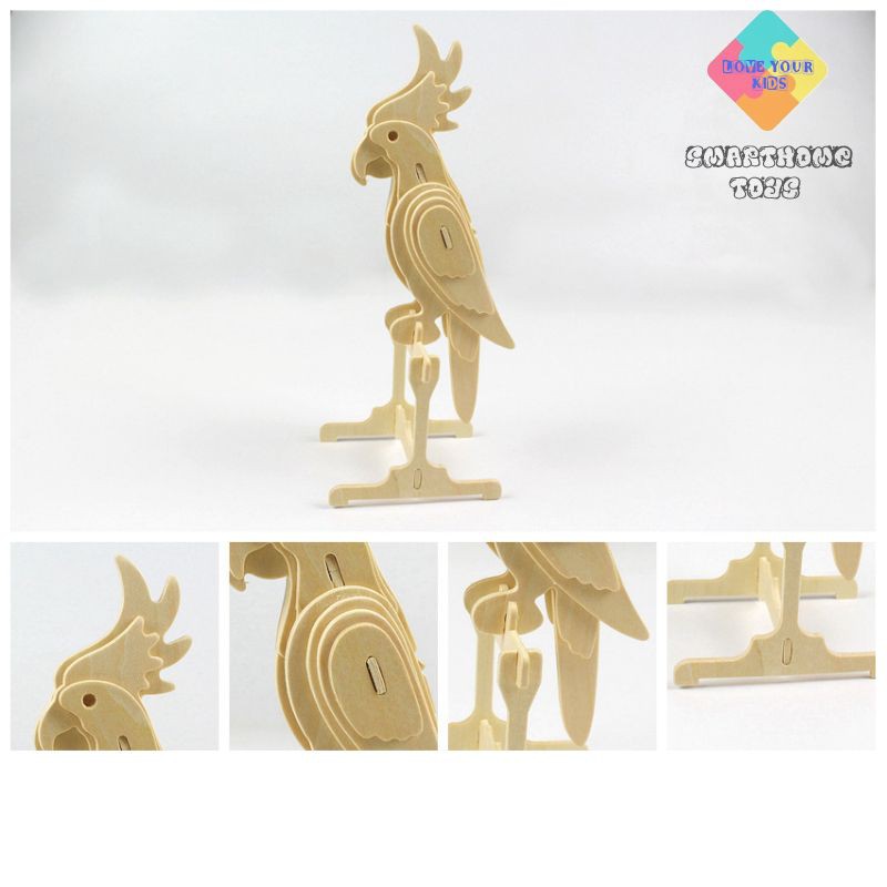 Đồ Chơi Lắp Ghép - Mô Hình Gỗ 3D Loài Động Vật Trang Trí Bàn Học Theo Phương Pháp Giáo Dục Stem Cho Bé - SmartHome Toys