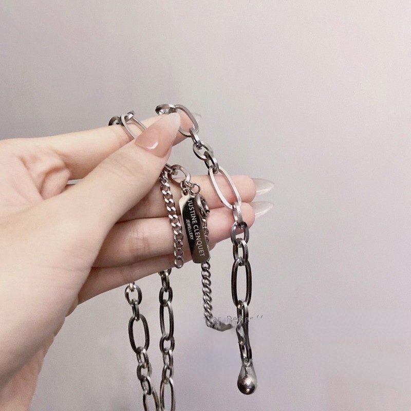 Vòng cổ chuỗi vuông chất liệu thép titan cá tính sành điệu