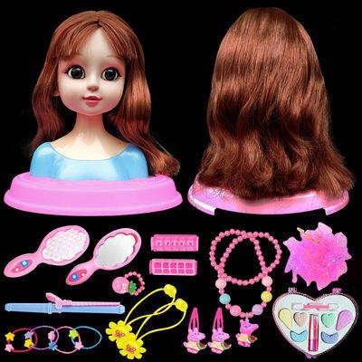 Bộ phận tóc thời trang Barbie Búp bê nửa chiều dài Trang trí đầu trang trí Chải đầu với một cô gái Quà tặng sinh nhật