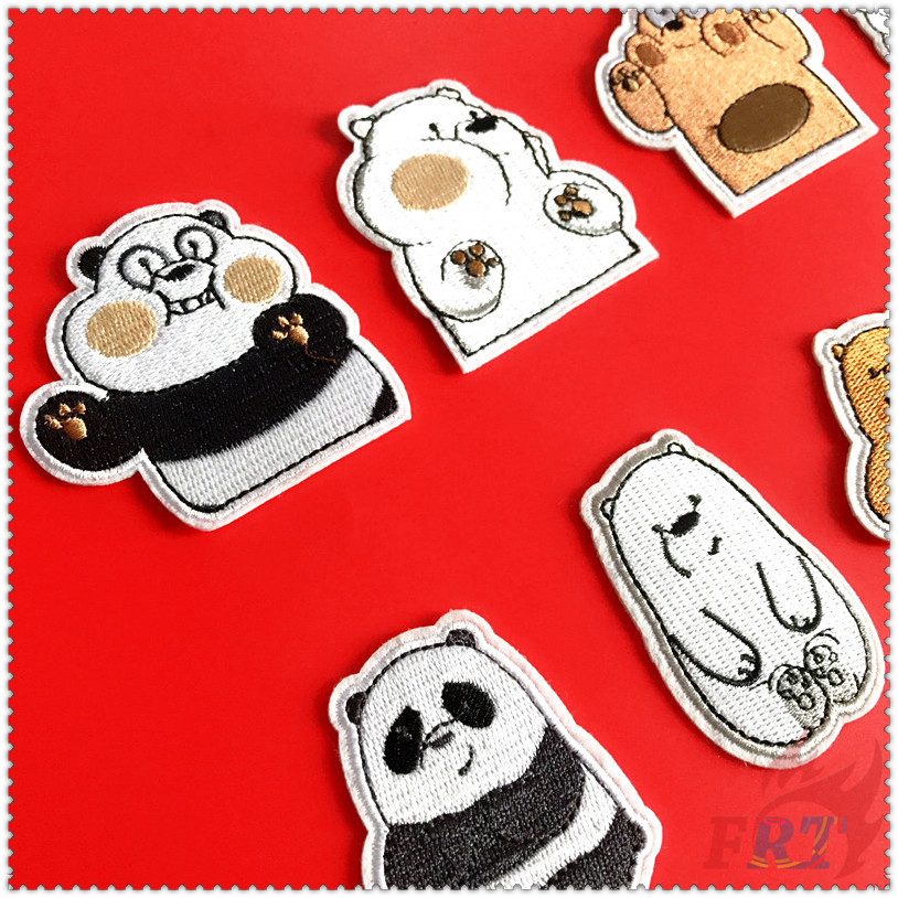 ✿ Sticker Ủi Thêu Hoạt Hình We Bare Bears ✿ 1 Sticker Ủi Thêu Hình Huy Hiệu