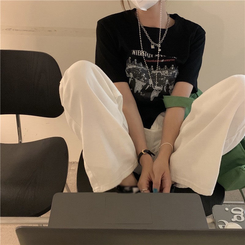 Áo thun dáng ngắn xẻ tà phối dây rút thời trang mùa hè dành cho nữ