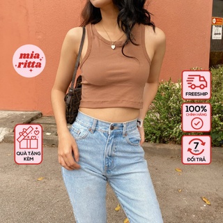 Áo croptop tanktop dáng ngắn 3 lỗ trơn Mia Ritta A2042