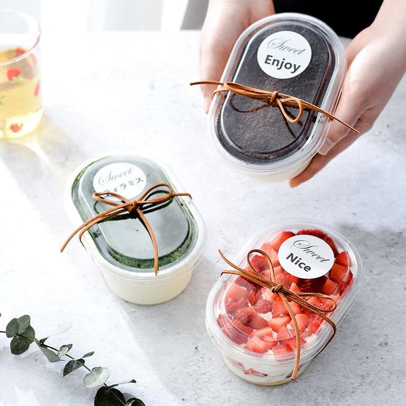 Set 50 Hôp Nhựa Oval Đựng Bánh Mousse, Tiramisu