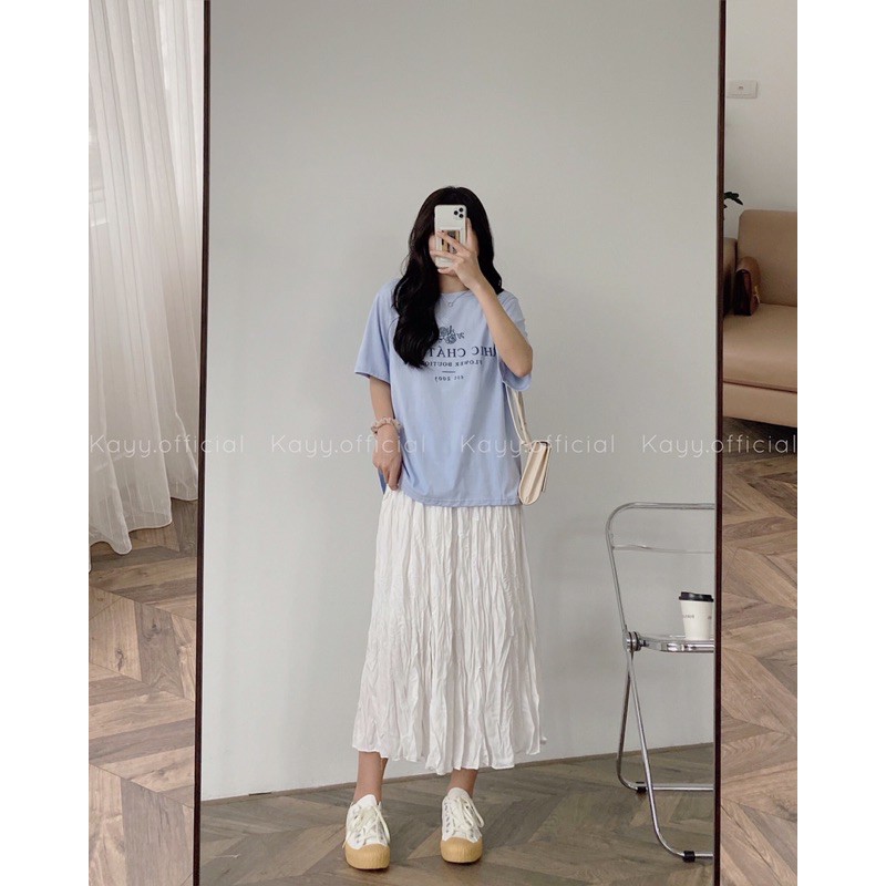 chân váy nhăn mềm trơn | BigBuy360 - bigbuy360.vn