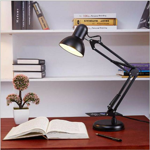 Đèn học chống cận gấp gọn, kẹp, để bàn, xoay 360 độ