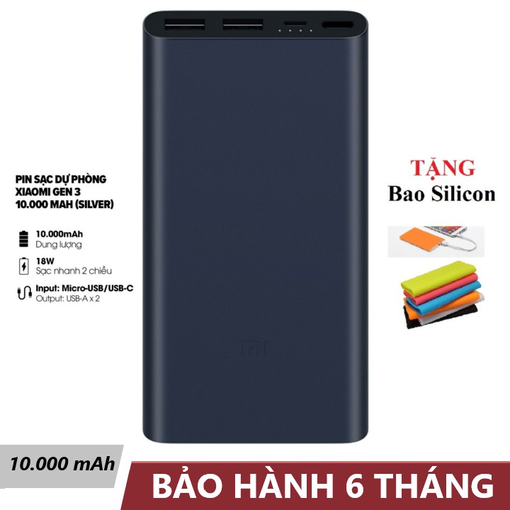 Sạc dự phòng Xiaomi/Redmi 10000mAh/20000mAh Gen 3 Bản Sạc Nhanh 2019 – Mi 18W Fast Charge Power Bank chính hãng