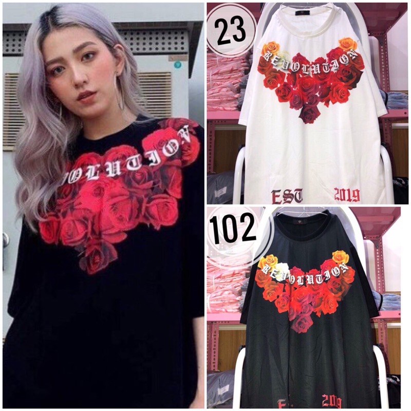 ⭐️SIÊU PHẨM⭐️Áo Phông Nam Nữ Unisex Cổ Tròn In Hình Hoa Hồng Đỏ Hàng Hiệu- Áo Thun Tay Lỡ Hoạ Tiết Đẹp Chất Mát Mùa Hè -