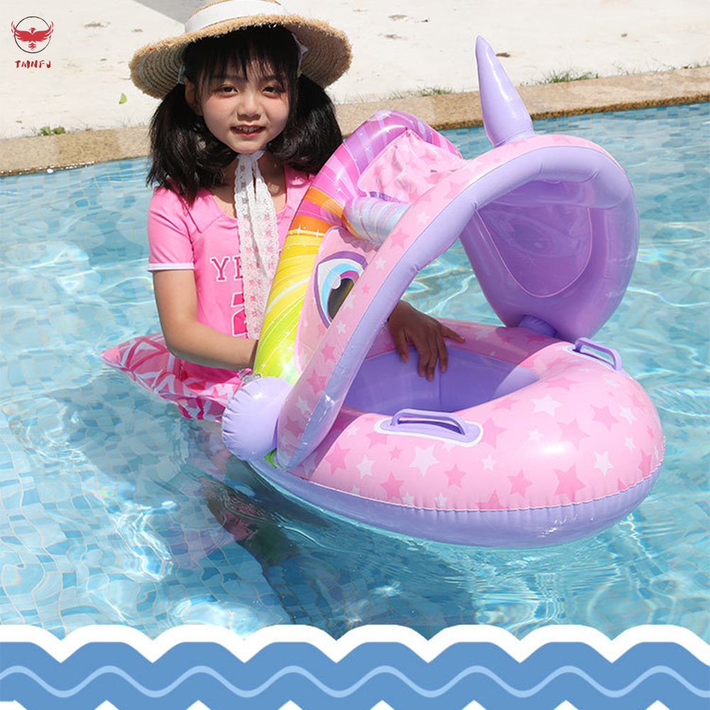 Phao Bơi Bơm Hơi Có Mái Che Nắng Bảo Vệ An Toàn Cho Bé