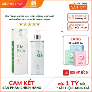 Sữa Tắm Ric Skin 300ml💖FREESHIP💖TẶNG 2 MẶT NẠ ĐẸP DA💖Sữa Tắm Trắng Tảo Biển Nano Vàng Bột Ngọc Trai Ric Skin Kohinoor