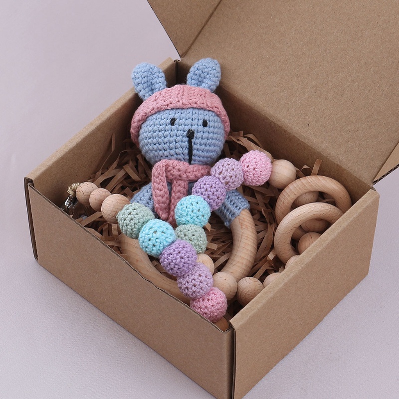 Đồ Chơi Lục Lạc Đan Móc Hình Động Vật Nhỏ Gọn Cho Bé Sơ Sinh Mọc Răng