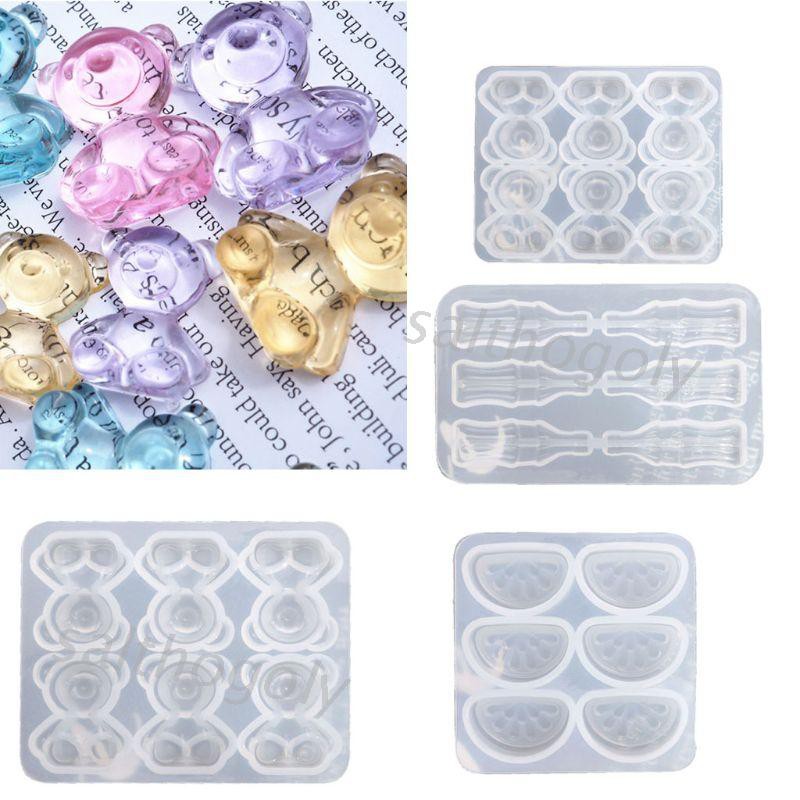 Khuôn silicon làm bánh kẹo/ sô cô la hình gấu và chai nước dễ thương