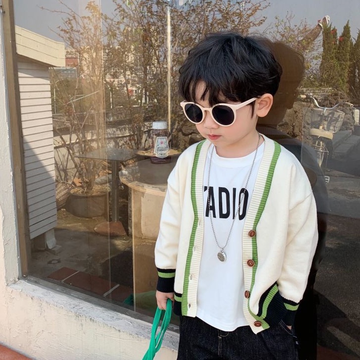 Áo Len Cardigan Cổ V Chất Đẹp Bé Trai 10-30kg