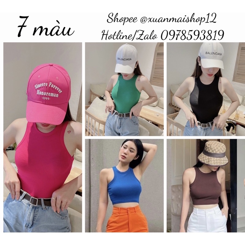 [FREESHIP] Áo ba lỗ croptop trơn nhiều màu hot hit