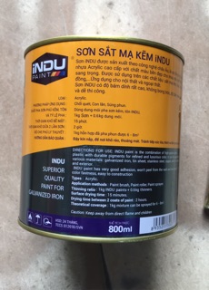 Sơn mạ kẽm INDU PAINT dòng sơn đặc ( bảo hành không bong tróc )