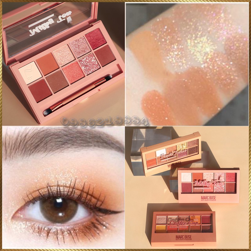 Bảng phấn mắt 10 ô kèm cọ Marc Buse Best On My Shadow bản Dupe của Clio Pro Eye Palette MBB3 | BigBuy360 - bigbuy360.vn