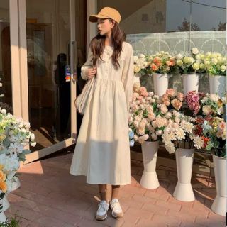[Hàng order] Váy sơ mi dáng dài vintage style Hàn Quốc
