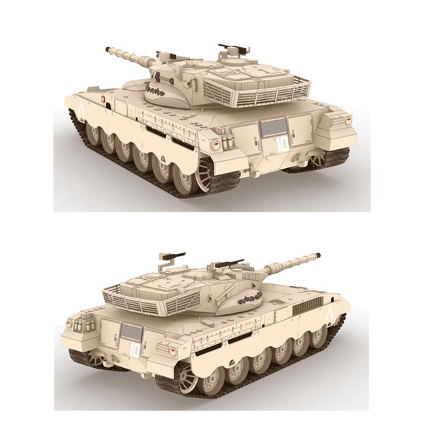 Mô hình giấy 3D quân sự xe tăng  xe tank Merkava Mk2 tỉ lệ 1/33