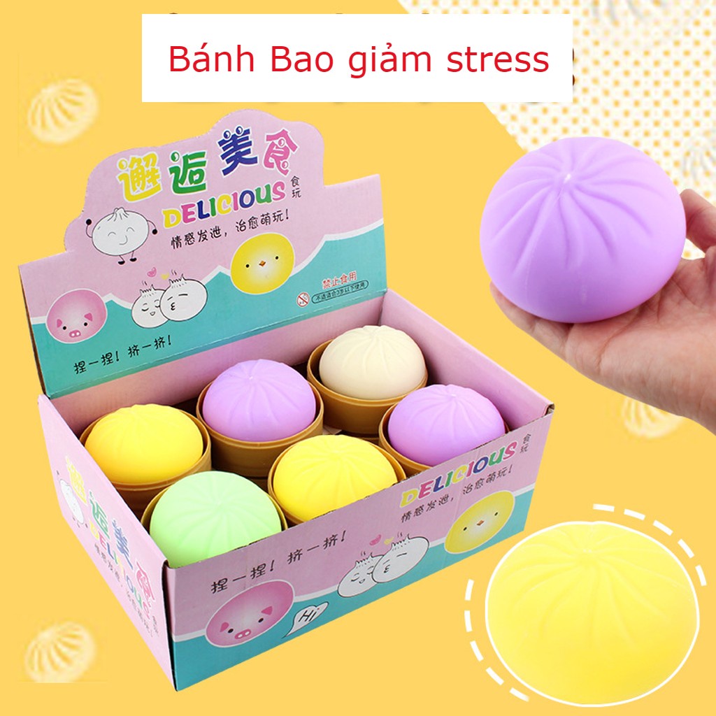 Đồ chơi Squishy Mochi dễ thương,mềm bánh bao chân thực mềm mịn giảm stress co dãn đàn hồi ngộ nghĩnh giải tỏa căng thẳng