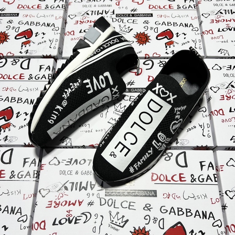 Giày thể thao sneaker Dolce Love nam nữ vải chun nổi chữ family heart đế cao su tách cao cấp siêu bền đẹp GS36P