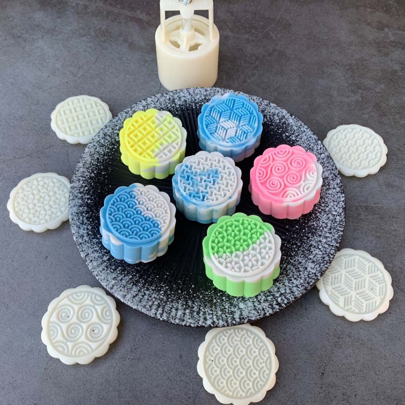 Khuôn Nhấn Tạo Hình Bánh Trung Thu 6 Ngăn 63g