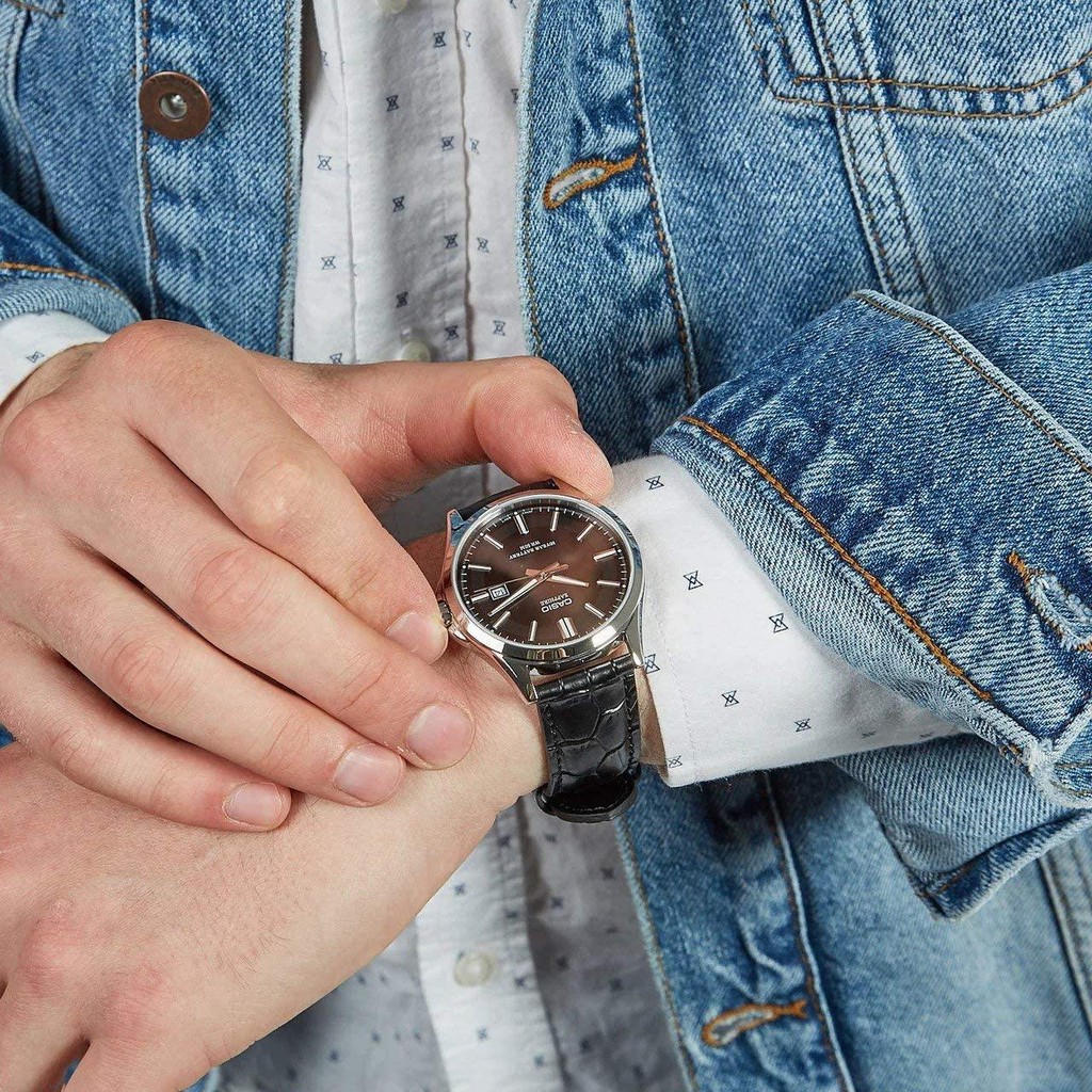 Đồng Hồ Casio Nam Dây Da MTS-100L-1AVDF Chính Hãng