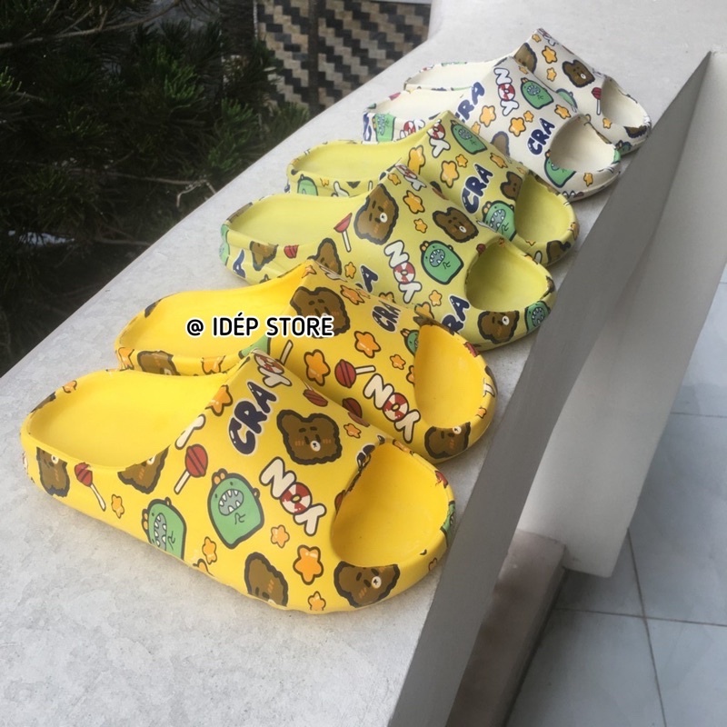Dép bánh mì nữ quai ngang GẤU CRAYOU cao 3.5cm đúc siêu nhẹ Maipy (Nhiều màu)- DL194