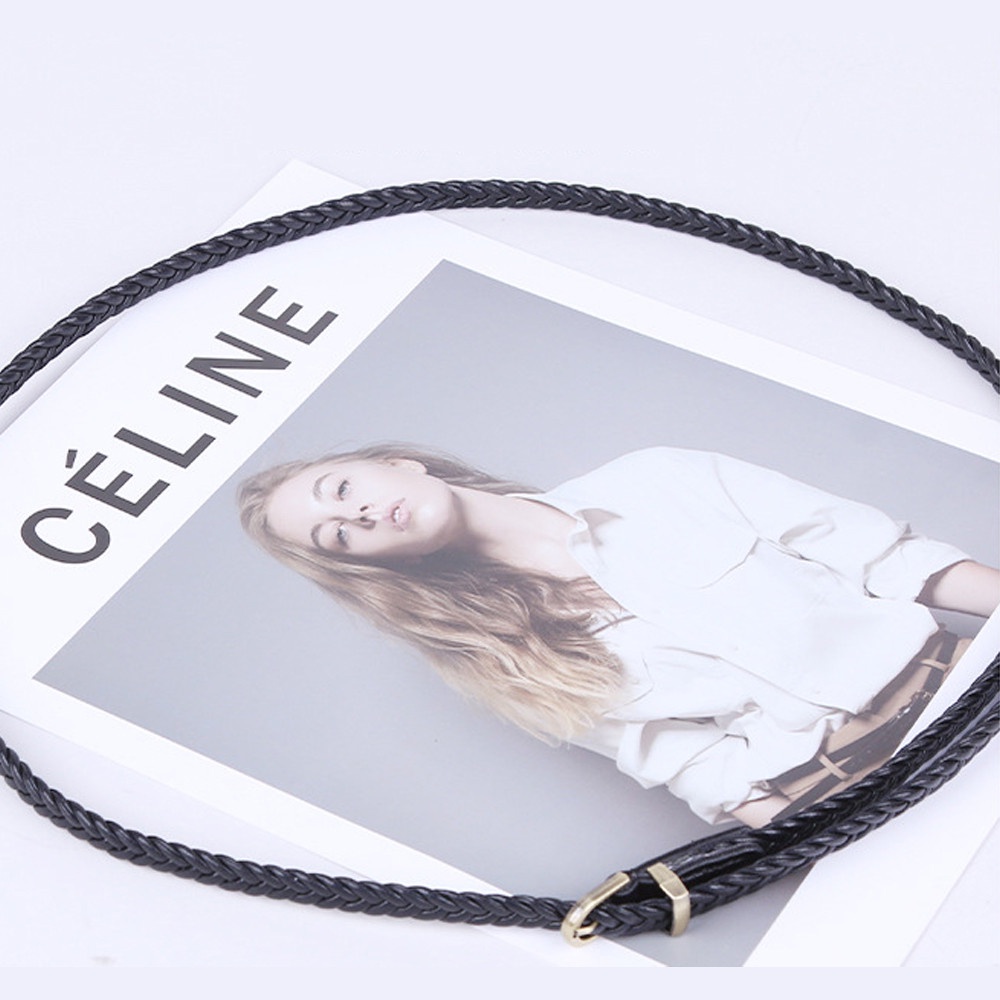 SmileFairyCC【COD &amp; Hàng Có Sẵn】Thắt Lưng Dệt Co Giãn Màu Trơn Phong Cách Ins Đơn Giản Phù Hợp Cho Nữ