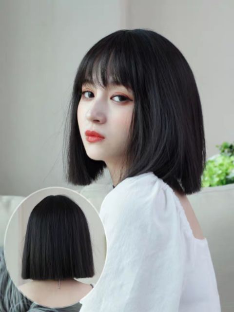 Tóc giả vic ngang siêu hót hít tặng kèm lưới và lược