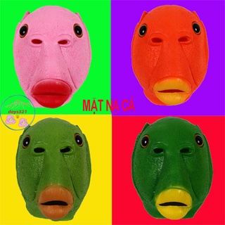 [4 MÀU] Mũ đội đầu hóa trang hình cá xanh từ silicon cho người lớn mặt nạ ếch xanh hacker