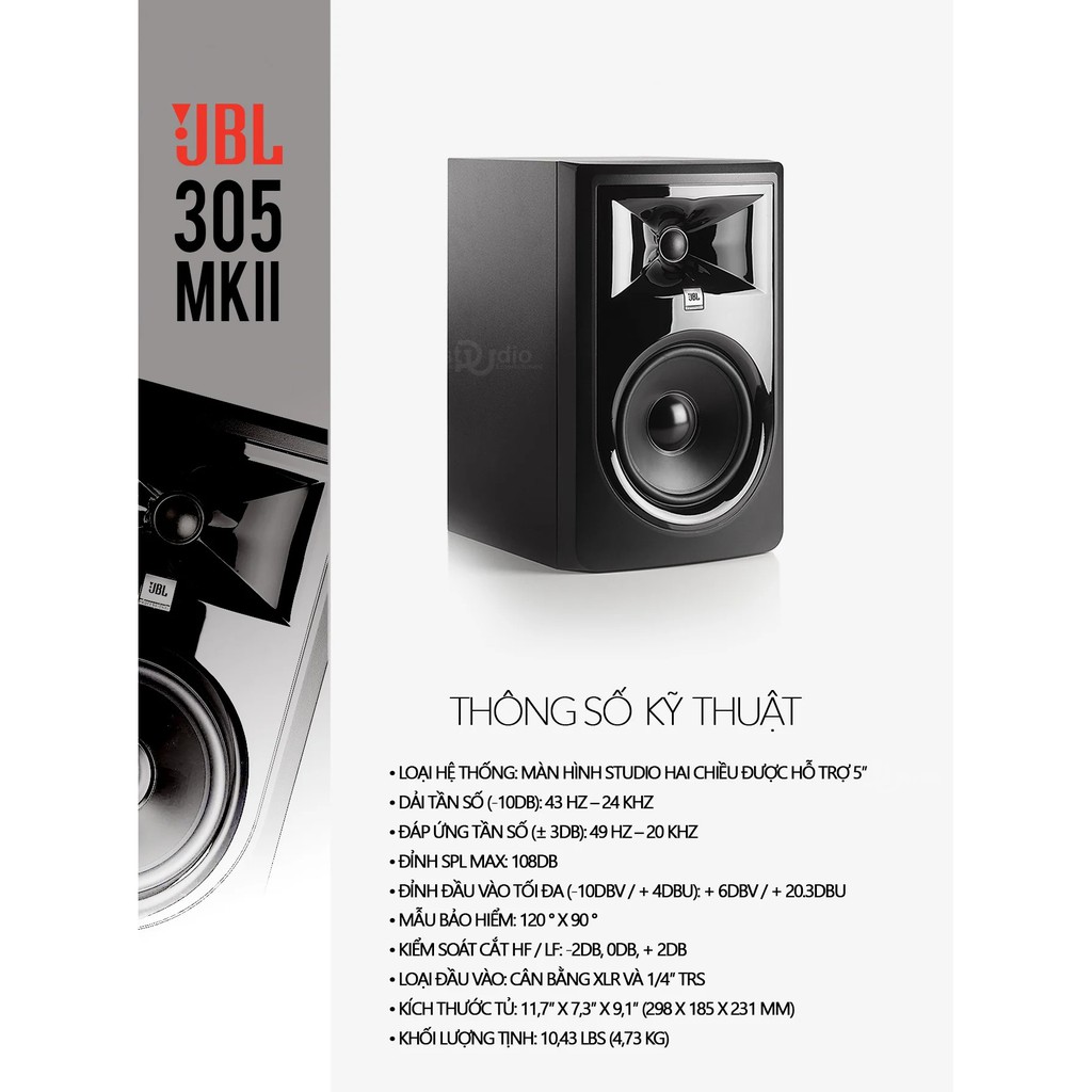 【Chính hãng】Loa kiểm âm JBL 305P MKII, Monitor Studio - BẢO HÀNH miễn phí trong 12 tháng