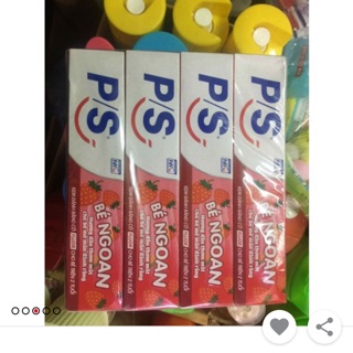 kem đánh răng ps hương dâu trẻ em lốc 12 tuýp x35g, kem đánh răng cho bé