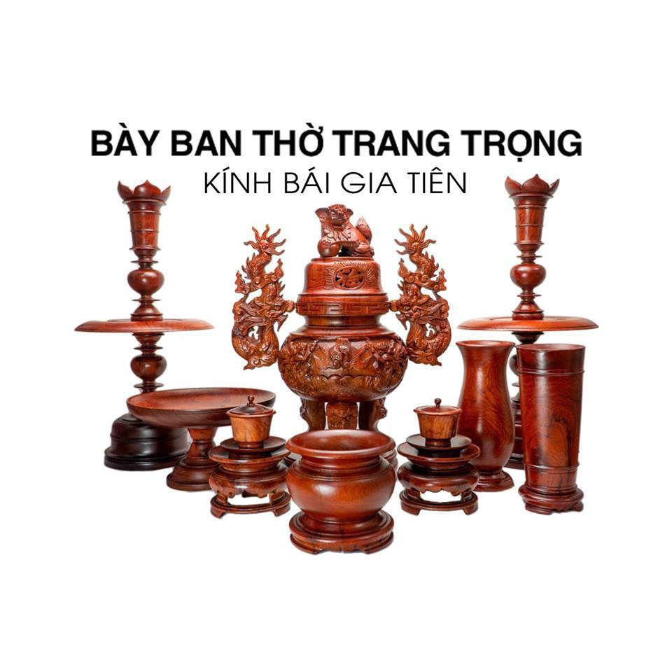 bộ đồ thờ 9 món gỗ hương