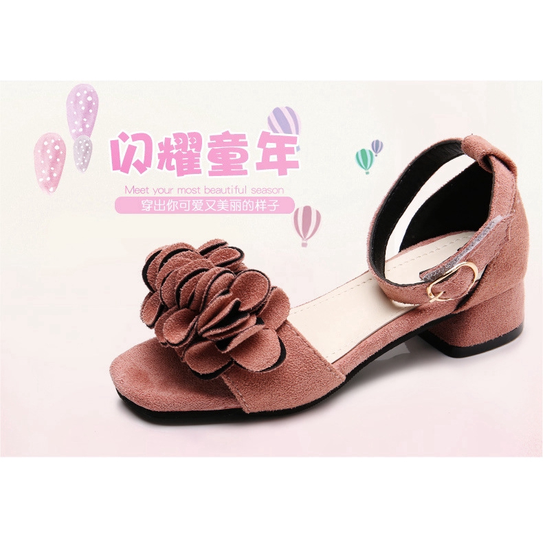 Giày Sandal Cao Gót Thời Trang Hàn Cho Bé Gái