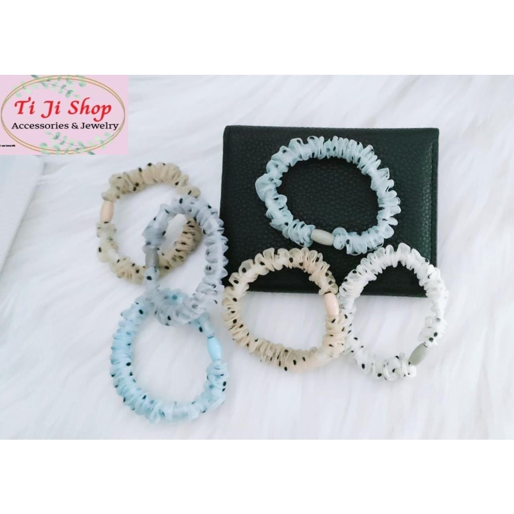 Cột tóc Scrunchies Nhỏ  Buộc Tóc Màu Pastel