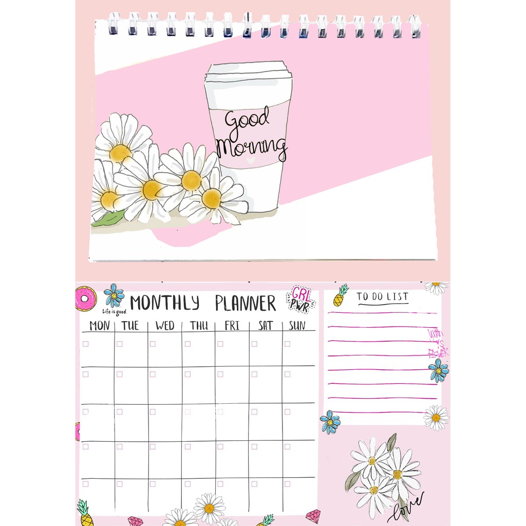 Sổ kế hoạch tháng hoa cúc GD MPI13 Monthly Planner 12 trang