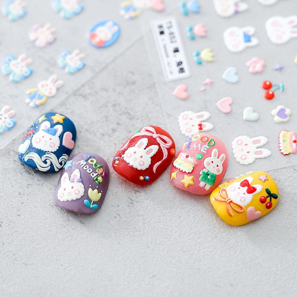 Miếng Dán Trang Trí Móng Tay Tự Dính Họa Tiết Hoạt Hình Hoa / Chuột Mickey Giáng Sinh Dễ Thương