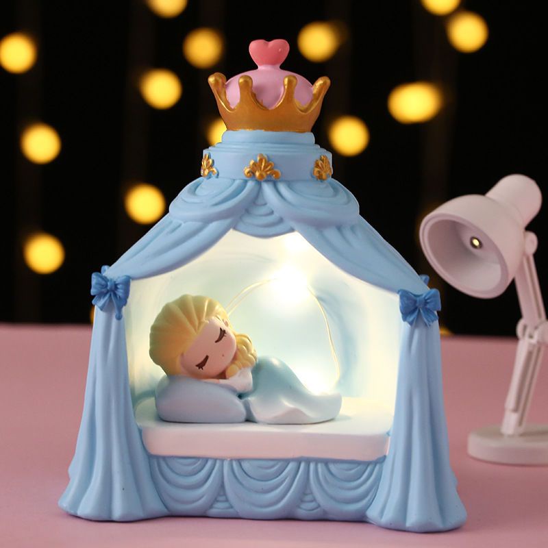 Disney Đèn Ngủ Hình Công Chúa Elsa / Nàng Tiên Cá / Lâu Đài Xinh Xắn Trang Trí Phòng Bé Gái