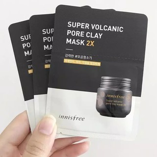 Mặt nạ 🌳FREE SHIP🌳 Sample 3ml mặt nạ Innisfree Super Volcanic Pore Clay Mask 2X