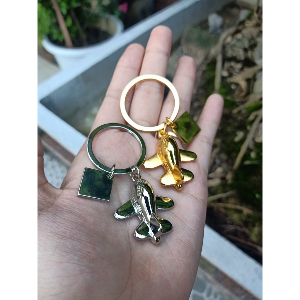 Móc khóa inox hình máy bay