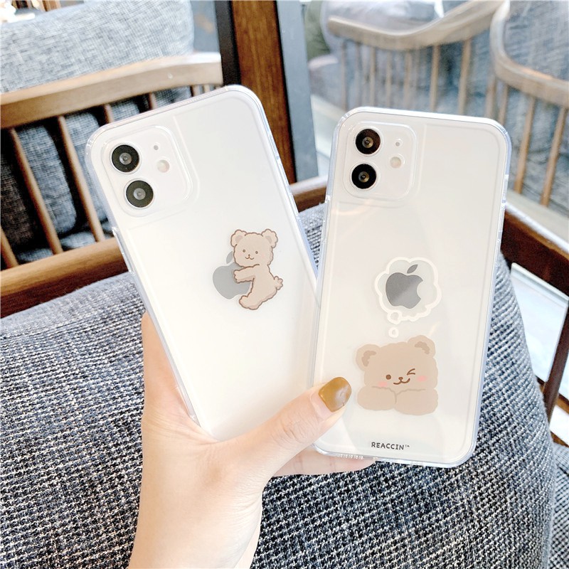 Ốp lưng iphone Gấu mơ mộng trong cạnh vuông BVC 6/6plus/6s/6splus/7/7plus/8/8plus/x/xr/xs/11/12/13/pro/max/plus/promax | WebRaoVat - webraovat.net.vn